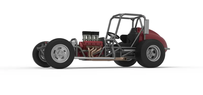 Dirt Silver Crown Champ car Base Version 2 Scale 1:25 - Model preview 2