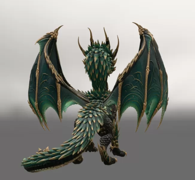Emerald Crown Dragon STL File for 3D Print - Model preview 8