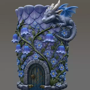 Enchanted Dragon Flower Tower Vase - Model thumbnail 6