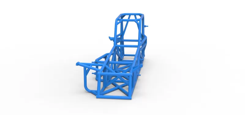 Frame of Vintage Supermodified stock car Version 3 Scale 1:25 - Model preview 4