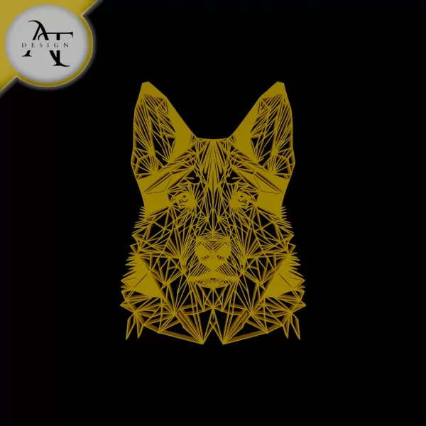 Dog - Geometric - 2D Wall Art Decor - Model preview 1