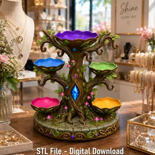 Enchanted Jewelry Tree Display STL File for 3D Print