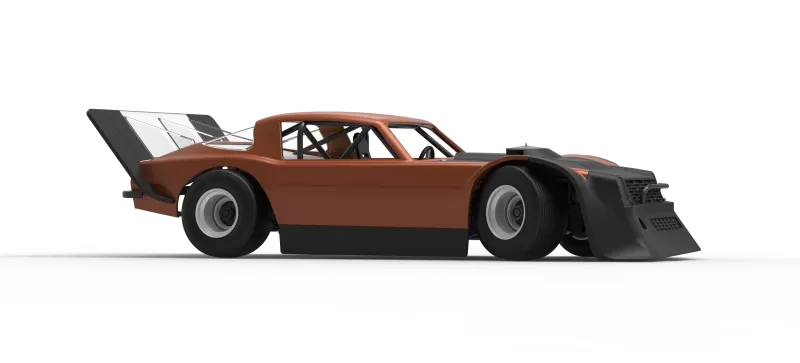 Vintage Dirt late model Race car V4 while turning Scale 1:25 - Model preview 25