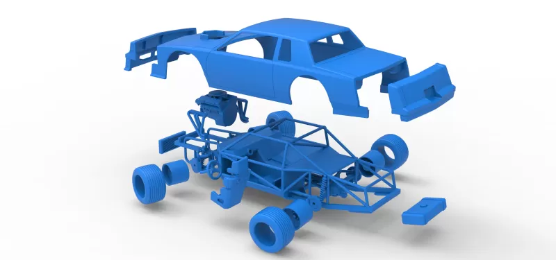 Vintage Dirt late model race car while turning Scale 1:25 - Model preview 29