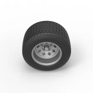 Wheel of Vintage Dirt race car V3 Scale 1:25 - Model thumbnail 6