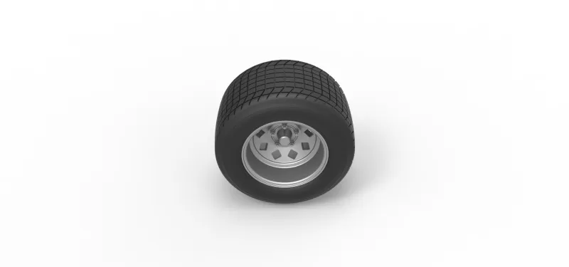 Wheel of Vintage Dirt race car V3 Scale 1:25 - Model preview 6