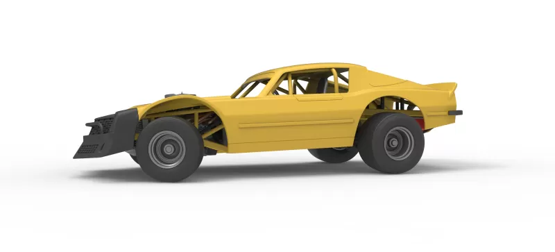 Vintage Dirt late model Race car V2 while turning Scale 1:25 - Model preview 2