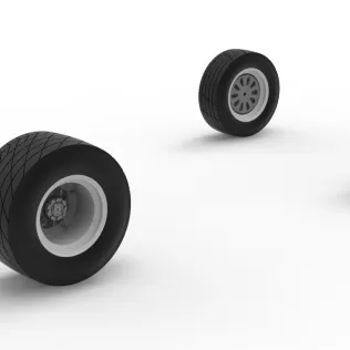 Wheel Set of Vintage Dirt Modified stock car Scale 1:25 - Model thumbnail 9