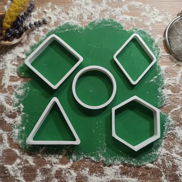 Basic Shaped Cookie Cutter Set, Clay-Fondant Cutters, Geometric - Model preview 6