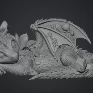 Peach Baby Blossom Dragon STL File for 3D Print - Model thumbnail 11
