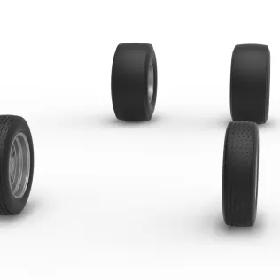 Wheel Set of Vintage Front engine dragster Version 7 Scale 1:25 - Model thumbnail 3