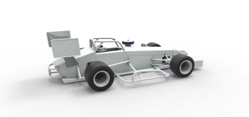 Supermodified front engine Winged race car V4 Scale 1:25 - Model preview 26