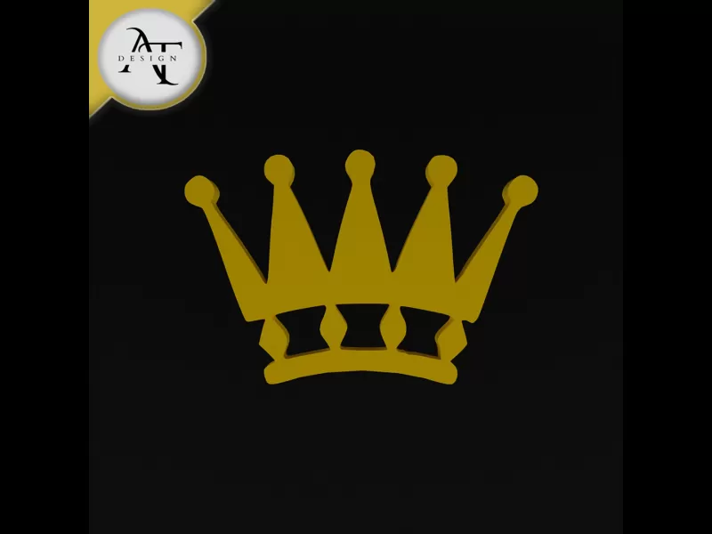 Simple Crown Symbol - 2D Art - Model preview 1