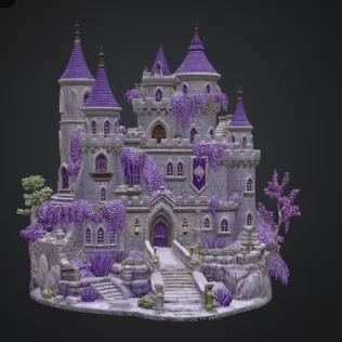 Lavender Bloom Castle STL File for 3D Print - Model thumbnail 6
