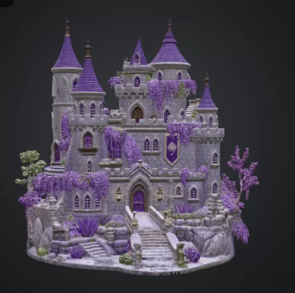 Lavender Bloom Castle STL File for 3D Print - Model preview 6