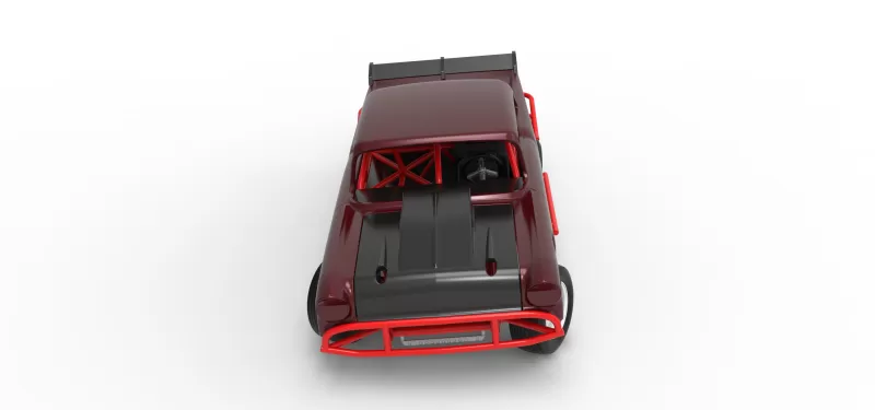 Vintage Dirt Modified stock car V9 while turning Scale 1:25 - Model preview 8