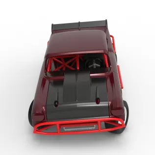 Vintage Dirt Modified stock car V9 while turning Scale 1:25 - Model thumbnail 8
