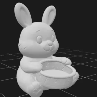 Bunny Holding a Gift Basket - Model thumbnail 5