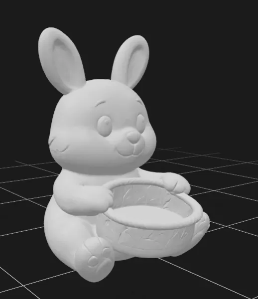 Bunny Holding a Gift Basket - Model preview 5