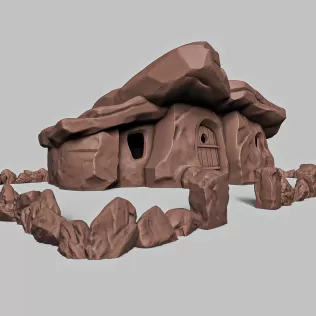 Stone Age Cartoon House 2 #RoZ - Model thumbnail 9