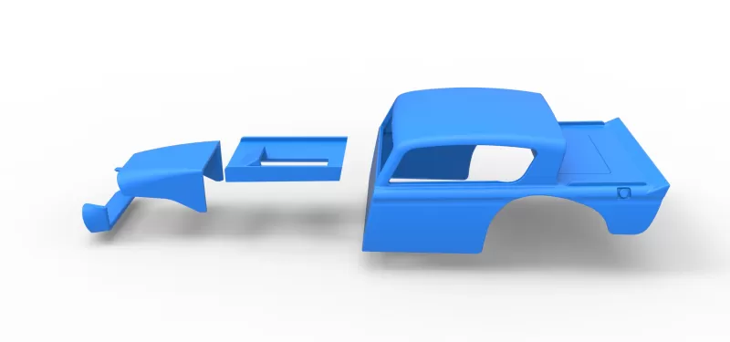 Shell of Vintage Asphalt Modified stock car V7 Scale 1:25 - Model preview 20