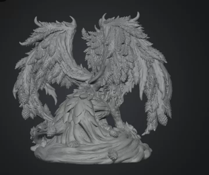 Ancient Forest Guardian Dragon STL File for 3D Print - Model preview 16