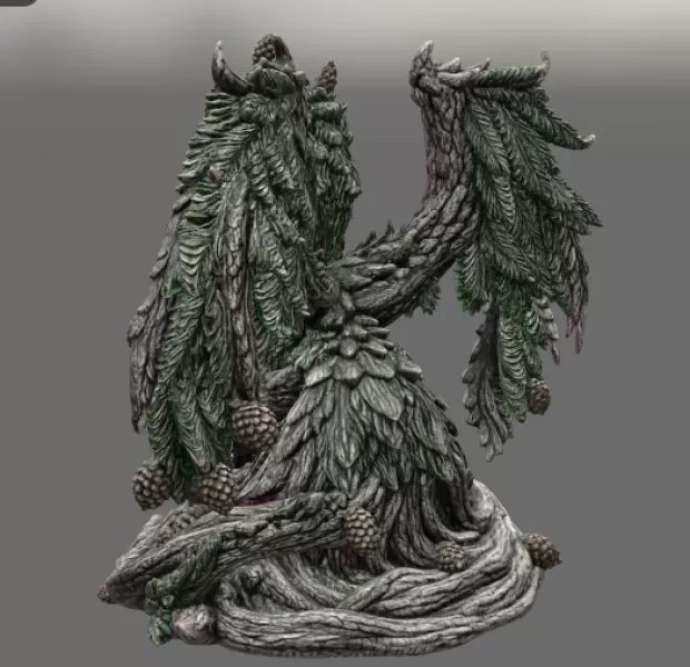 Ancient Forest Guardian Dragon STL File for 3D Print - Model preview 11