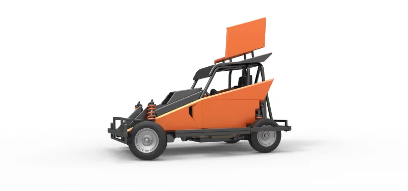 New Zealand Ministock car while turning Version 2 Scale 1 to 25 - Model preview 2