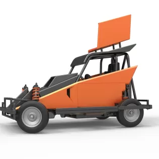 New Zealand Ministock car while turning Version 2 Scale 1 to 25 - Model thumbnail 2