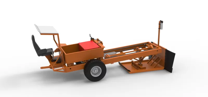Garden Tractor pulling sled Scale 1:25 - Model preview 20