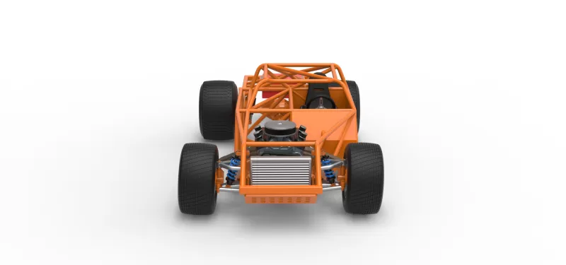 Vintage Dirt late model Race car Base Version 4 Scale 1:25 - Model preview 7