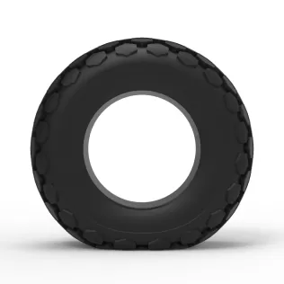 Offroad tire 28 deflated Scale 1:25 - Model thumbnail 5