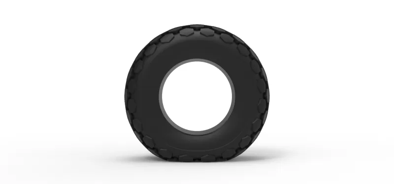 Offroad tire 28 deflated Scale 1:25 - Model preview 5