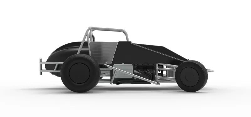 Vintage Dirt Silver Crown Car while turning Scale 1:25 - Model preview 22