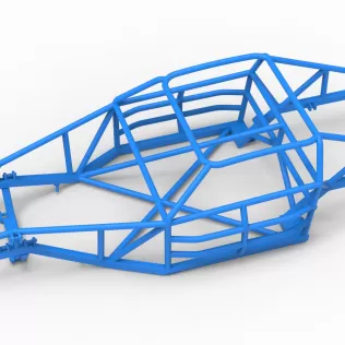 Frame of Vintage Dirt late model Race car Version 2 Scale 1:25 - Model thumbnail 3