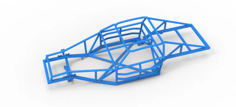 Frame of Vintage Dirt late model Race car Version 2 Scale 1:25 - Model preview 3