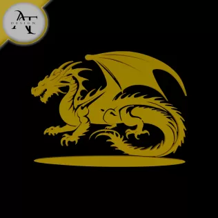 Dragon - Silhouette - 2D Wall Art Decor