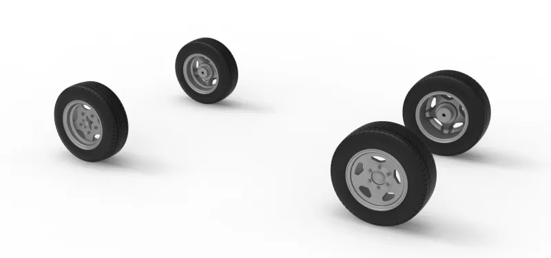 Wheel Set of New Zealand Vintage Stock car Scale 1:25 - Model preview 6