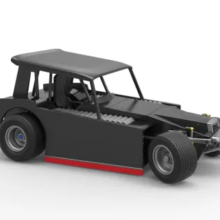 Vintage Dirt Modified stock car V6 while turning Scale 1:25 - Model thumbnail 24