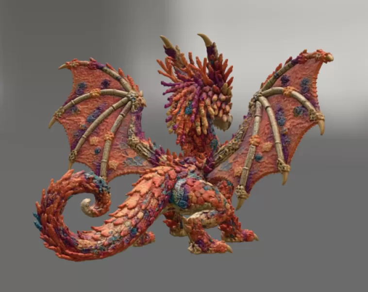 🐉 Coral Reef Dragon STL File for 3D Print - Model preview 8