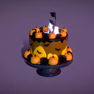Pumpkin Cake for Halloween - Model thumbnail 2