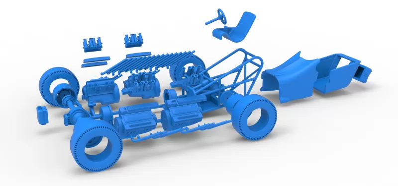 Vintage AWD Dragster Version 2 Scale 1:25 - Model preview 28