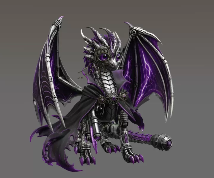 Shadow Mecha Dragon STL File for 3D Print - Model preview 13