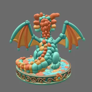 Cute Balloon Baby Dragon STL File for 3D Print - Model thumbnail 5