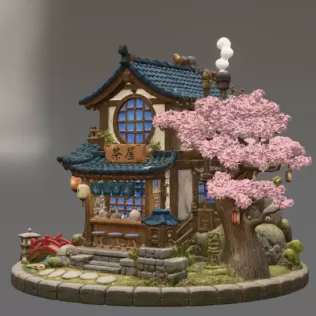 Japanese Tea House STL File for 3D Print - Model thumbnail 7