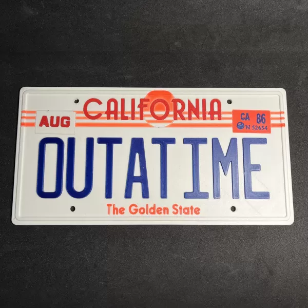 Back to the Future DeLorien Licence Plate Plaque - Model preview 1