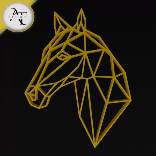 Horse - Geometric - 2D Wall Art Decor - Model preview 1