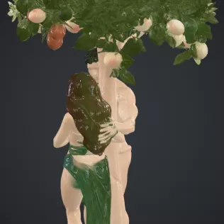 Adam und eva unter einem baum - Model thumbnail 2
