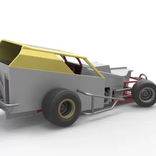 Vintage Dirt Modified stock car V7 while turning Scale 1:25 - Model thumbnail 20