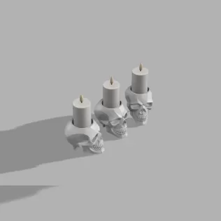 Skull Candle Holder - Gothic Decor - Model thumbnail 1